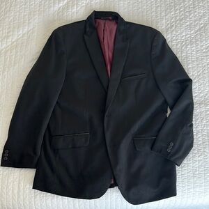 Alfani Black Sport Coat Wool Blend Notched Lapels